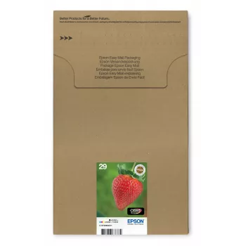 Epson Strawberry multipack 4 kleuren 29 EasyMail, standaardcapaciteit, zwart, cyaan, magenta, geel, 5,3 ml, 3,2 ml, 1 stuk, multiverpakking
