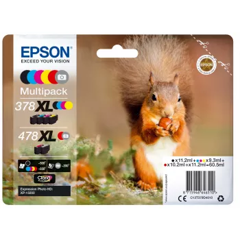Epson Squirrel multipack 6 kleuren 378XL / 478XL Claria Photo HD inkt