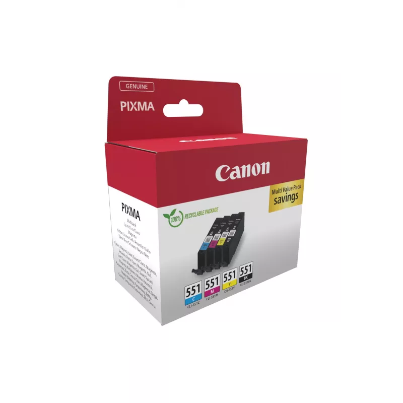 Canon 6509B016 inktcartridge 4 st. origineel zwart, cyaan, magenta, geel