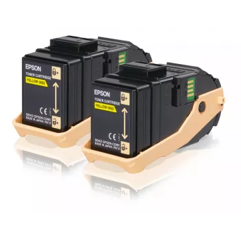 Epson dubbelpack tonerpatroon geel 7,5kx2, 7500 pagina's, geel, 1 stk.