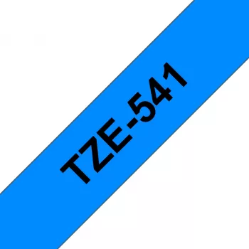 Brother gelamineerde tape 18 mm, zwart op blauw, TZe, grijs, thermotransfer, Filipijnen, 5 jaar
