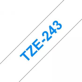 Brother TZE-243 labeltape blauw op wit