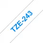 Brother TZE-243 labeltape blauw op wit