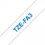Brother TZE-FA3 labeltape blauw op wit