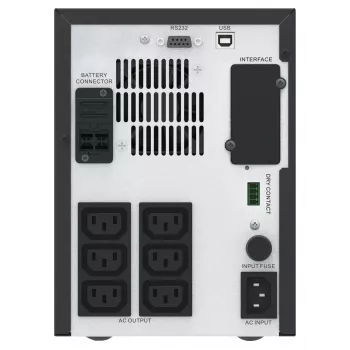APC Easy UPS 1-fase Line Interactive, 1000VA, Tower, 230V, 6 IEC C13-uitgangen, AVR, Dry Contact, LCD, zonder ondersteuning voor netwerkkaart
