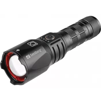 Sandberg Survivor Torch Powerbank 5000, hand-zaklamp, zwart, aluminium, IPX4, -30 – 40 °C, FCC, RoHS, UKCA, CE