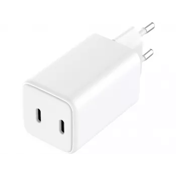 Sandberg AC-oplader Dual USB-C PD65W EU, binnen, AC, 20 V, 3,25 A, wit