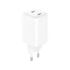 Sandberg AC-oplader Dual USB-C PD65W EU, binnen, AC, 20 V, 3,25 A, wit