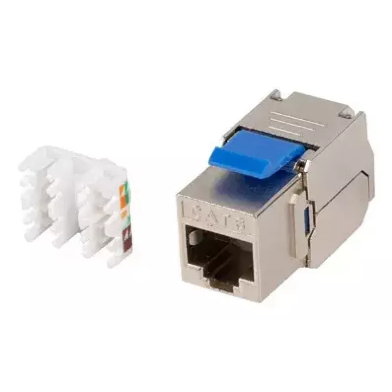 Keystone-module Lanberg KSF6-4000, platte RJ-45-aansluiting, blauw-zilver