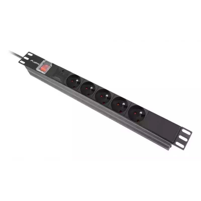 PDU Lanberg PDU-05E-0200-BK 5 AC-stopcontacten 1U zwart