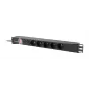PDU Lanberg PDU-05E-0200-BK 5 AC-stopcontacten 1U zwart