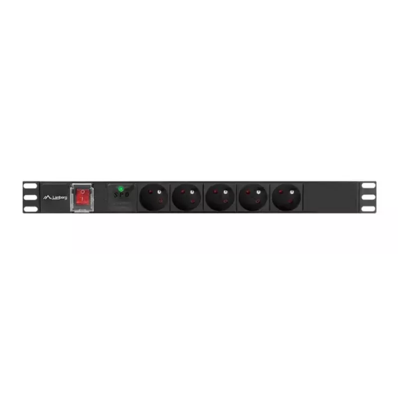PDU Lanberg PDU-05E-0200-BK 5 AC-stopcontacten 1U zwart