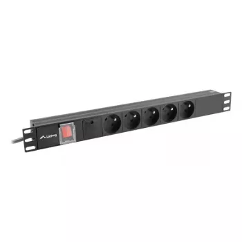 PDU Lanberg PDU-05E-0200-BK 5 AC-stopcontacten 1U zwart