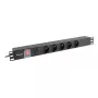 PDU Lanberg PDU-05E-0200-BK 5 AC-stopcontacten 1U zwart