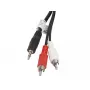 Audiokabel LANBERG 3,5 mm naar 2×cinch-stekker, 5 m, zwart