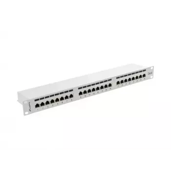 Lanberg patchpanel 24 poorten 1U, Cat. 6, afgeschermd, grijs