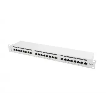 Lanberg patchpanel 24 poorten 1U, Cat. 6, afgeschermd, grijs