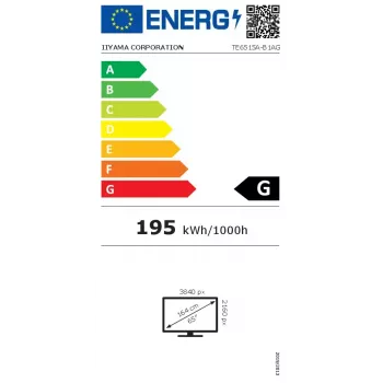 Monitor iiyama TE6515A-B1AG 65 inch 4K UHD touchscreen-display