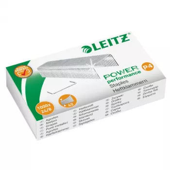 Leitz nietjes Power Performance P4 24/8 doos met 1000 stuks, 24/8, 1000 nietjes, 24/8, staal, Leitz, 60 g