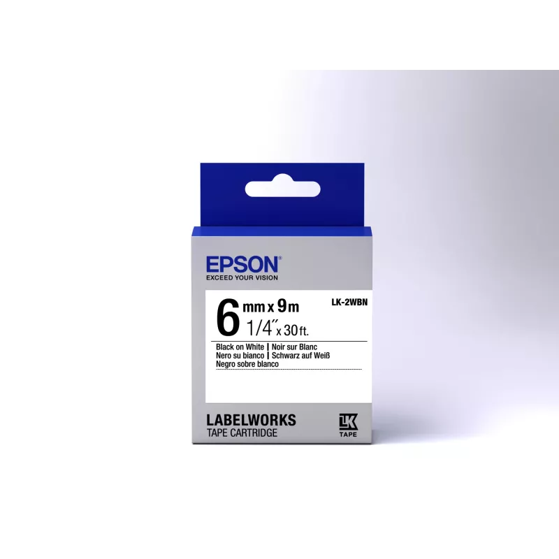 Epson labelcartridge Standard LK-2WBN zwart/wit 6mm (9m)