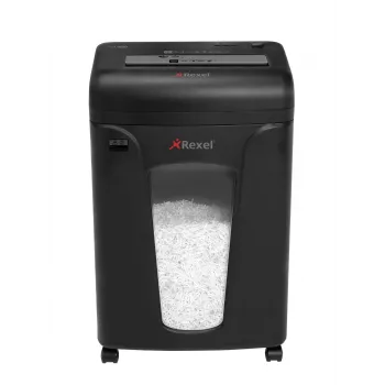 Rexel Mercury REM820 papiervernietiger, microsnede 2 x 15 mm, P-5, 9 vel, 21 l, opvangbak voor 220 vel, 22,5 cm, 58 dB, zwart