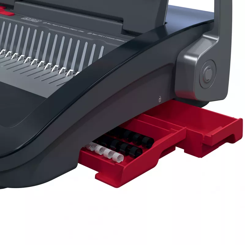 GBC CombBind CB20 kunststof bindmachine, zwart/zilver/rood