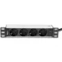 Techly I-CASE M10-4D stroomverdeeleenheid (PDU) 4 AC-uitgangen 1U zwart, zilver