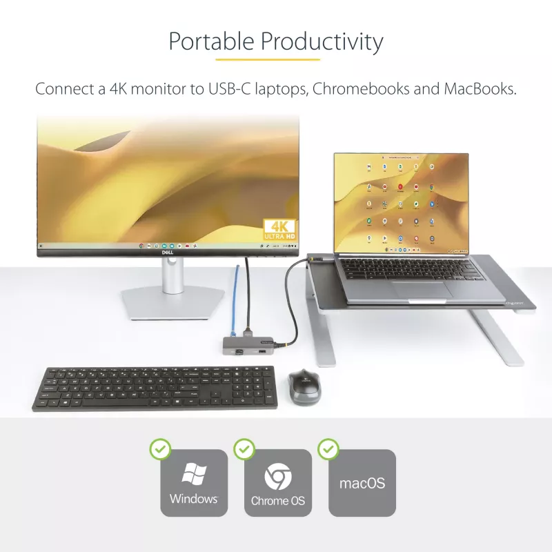 StarTech.com USB-C-multipoort-adapter – 4K 60Hz HDMI – HDR – 2-poorts 5Gbps USB 3.0-hub – 100W Power Delivery Pass-Through – GbE – Works with Chromebook gecertificeerd – Windows/macOS