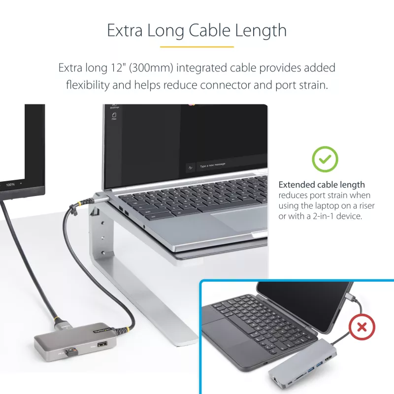StarTech.com USB-C-multipoort-adapter – 4K 60Hz HDMI – HDR – 2-poorts 5Gbps USB 3.0-hub – 100W Power Delivery Pass-Through – GbE – Works with Chromebook gecertificeerd – Windows/macOS
