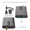 StarTech.com USB-C naar dual-HDMI-adapter – USB-C of A naar 2x HDMI – 4K 60Hz – 100W Power Delivery pass-through – 30 cm (1ft) geïntegreerde kabel – USB-naar-HDMI multi-monitor-converter voor laptop – TAA