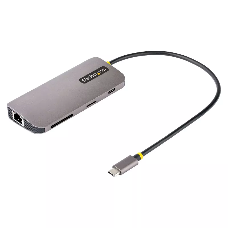 StarTech.com USB-C-multipoort-adapter – 4K 60Hz HDMI-video, 3-poorts 5Gbit/s USB-A-hub, 100W USB Power Delivery doorvoer/GbE/SD/MicroSD, 30cm kabel, draagbare laptop-dockingstation