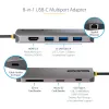 StarTech.com USB-C-multipoort-adapter – 4K 60Hz HDMI-video, 3-poorts 5Gbit/s USB-A-hub, 100W USB Power Delivery doorvoer/GbE/SD/MicroSD, 30cm kabel, draagbare laptop-dockingstation