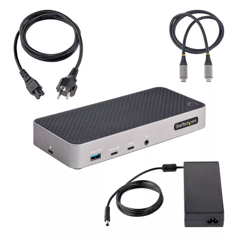 StarTech.com USB-C triple monitor dockingstation - HDMI/DP triple 4k USB-C dock - 5x USB-hub - GbE - 100W PD - universele multi monitor dockingstation - Thunderbolt 3/4 compatibel