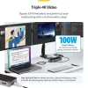 StarTech.com USB-C triple monitor dockingstation - HDMI/DP triple 4k USB-C dock - 5x USB-hub - GbE - 100W PD - universele multi monitor dockingstation - Thunderbolt 3/4 compatibel