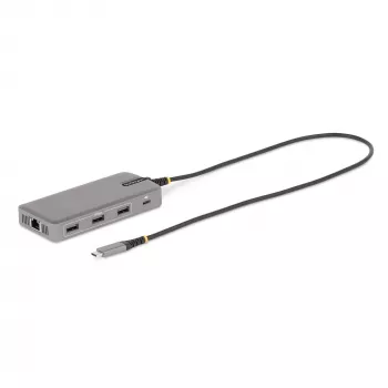 StarTech.com USB-C triple monitor multipoort-adapter, dual 4K 60Hz + 4K 30Hz HDMI & DisplayPort, 3-poorts USB 10Gbps-hub, 100W PD pass-through, GbE, travel dock, Windows & ChromeOS