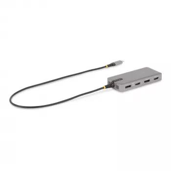 StarTech.com USB-C triple monitor multipoort-adapter, dual 4K 60Hz + 4K 30Hz HDMI & DisplayPort, 3-poorts USB 10Gbps-hub, 100W PD pass-through, GbE, travel dock, Windows & ChromeOS
