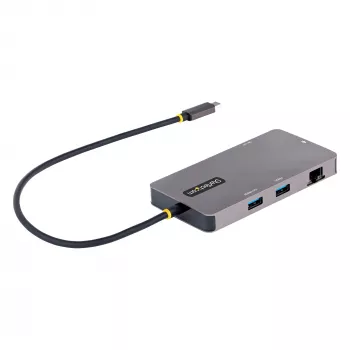 StarTech.com USB-C-multipoort-adapter, dual-HDMI-video, 4K 60Hz, 2-voudige 5 Gbit/s USB-A-hub, 100 W Power Delivery pass-through/GbE/SD/MicroSD, 30 cm kabel, reis-dock, laptop-dockingstation