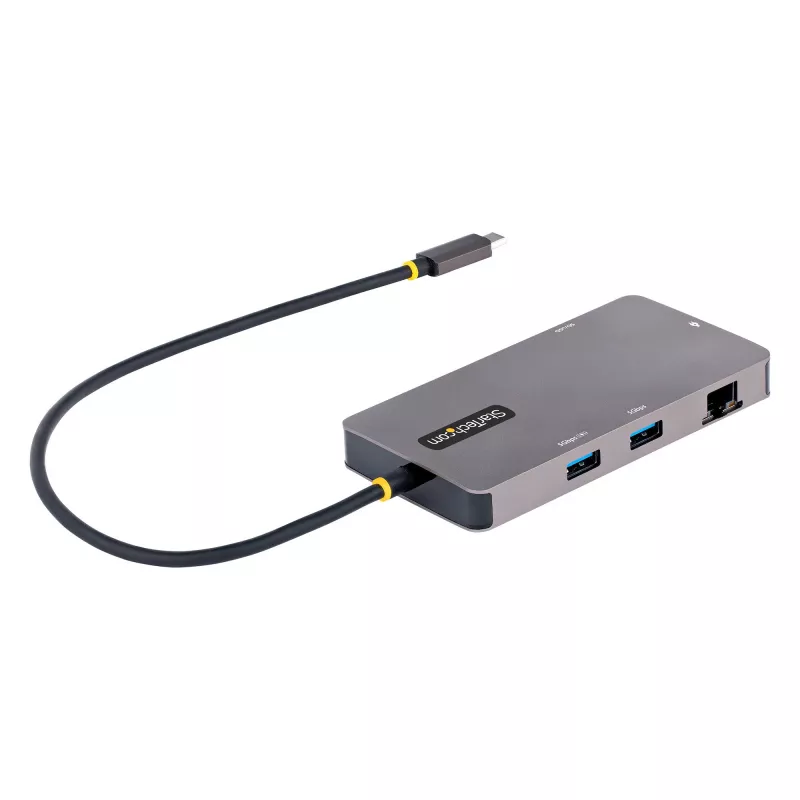 StarTech.com USB-C-multipoort-adapter, dual-HDMI-video, 4K 60Hz, 2-voudige 5 Gbit/s USB-A-hub, 100 W Power Delivery pass-through/GbE/SD/MicroSD, 30 cm kabel, reis-dock, laptop-dockingstation