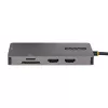 StarTech.com USB-C-multipoort-adapter, dual-HDMI-video, 4K 60Hz, 2-voudige 5 Gbit/s USB-A-hub, 100 W Power Delivery pass-through/GbE/SD/MicroSD, 30 cm kabel, reis-dock, laptop-dockingstation