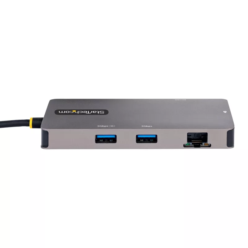 StarTech.com USB-C-multipoort-adapter, dual-HDMI-video, 4K 60Hz, 2-voudige 5 Gbit/s USB-A-hub, 100 W Power Delivery pass-through/GbE/SD/MicroSD, 30 cm kabel, reis-dock, laptop-dockingstation