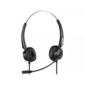 Sandberg USB+RJ9/11 headset Pro stereo, bedraad, kantoor/callcenter, 20 - 7000 Hz, headset, zwart