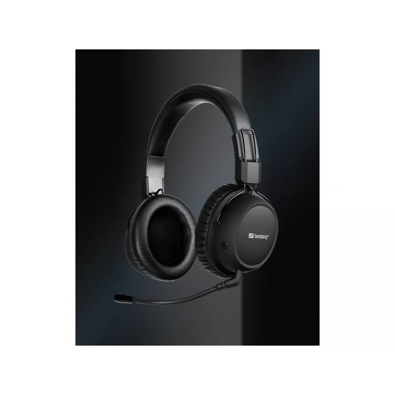 Sandberg draadloze headset ANC FlexMic, draadloos, gaming, 20 - 20000 Hz, 211 g, headset, zwart