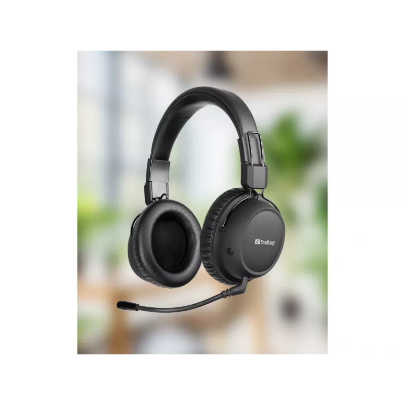Sandberg draadloze headset ANC FlexMic, draadloos, gaming, 20 - 20000 Hz, 211 g, headset, zwart