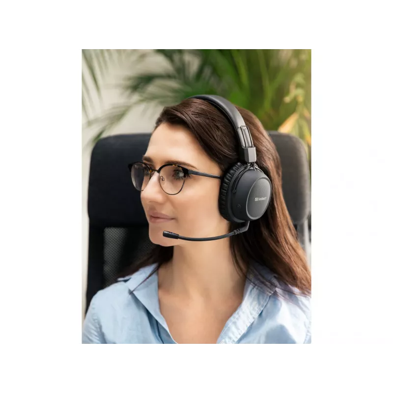 Sandberg draadloze headset ANC FlexMic, draadloos, gaming, 20 - 20000 Hz, 211 g, headset, zwart
