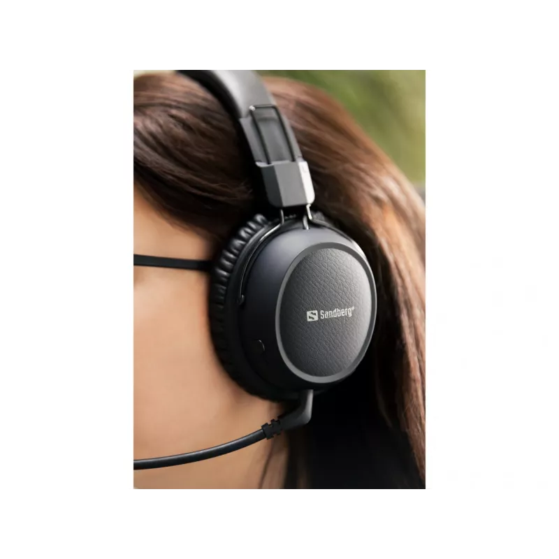 Sandberg draadloze headset ANC FlexMic, draadloos, gaming, 20 - 20000 Hz, 211 g, headset, zwart