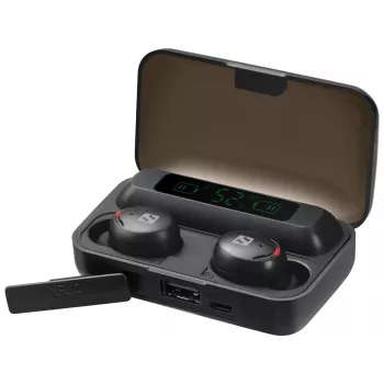 Sandberg draadloze earbuds + powerbank, True Wireless Stereo (TWS), 20 - 20000 Hz, bellen/muziek, headset, zwart