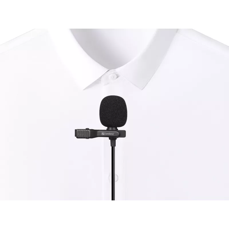 Sandberg Streamer USB-clipmicrofoon, lavalier-/clipmicrofoon, -38 dB, 50 - 18000 Hz, 16 bit, 48 kHz, 84 dB