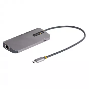 StarTech.com USB-C-multipoort-adapter, 4K 60Hz HDMI-video, 3-poorts 5Gbps USB-hub, 100W Power Delivery pass-through, GbE, 30 cm kabel, mini-reisdock, laptop-dockingstation