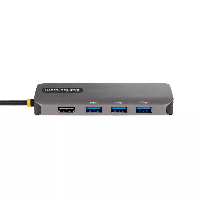 StarTech.com USB-C-multipoort-adapter, 4K 60Hz HDMI-video, 3-poorts 5Gbps USB-hub, 100W Power Delivery pass-through, GbE, 30 cm kabel, mini-reisdock, laptop-dockingstation