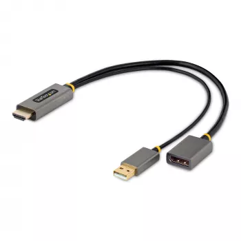 StarTech.com 30cm HDMI-naar-DisplayPort-adapterkabel, actieve 4K 60Hz HDMI 2.0 naar DP 1.2 converter, HDR, USB-busvoeding, HDMI-bron naar DisplayPort-monitor voor laptops/pc's